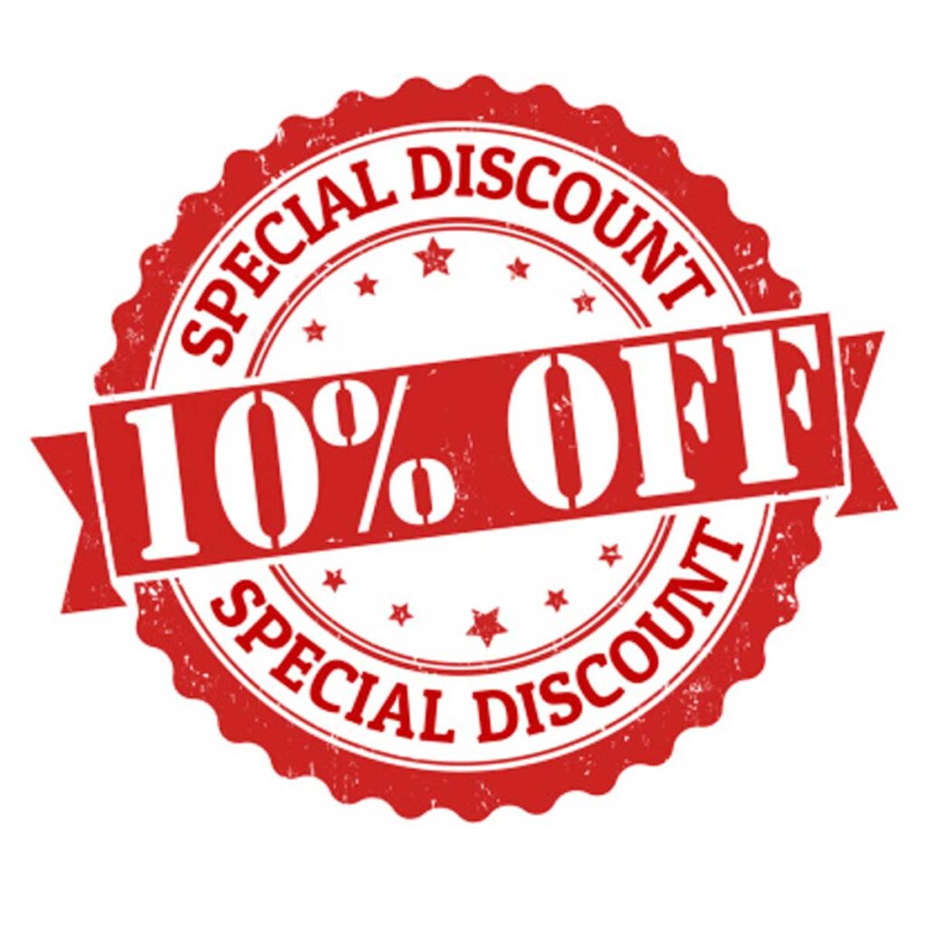 10 percent discount of 1450